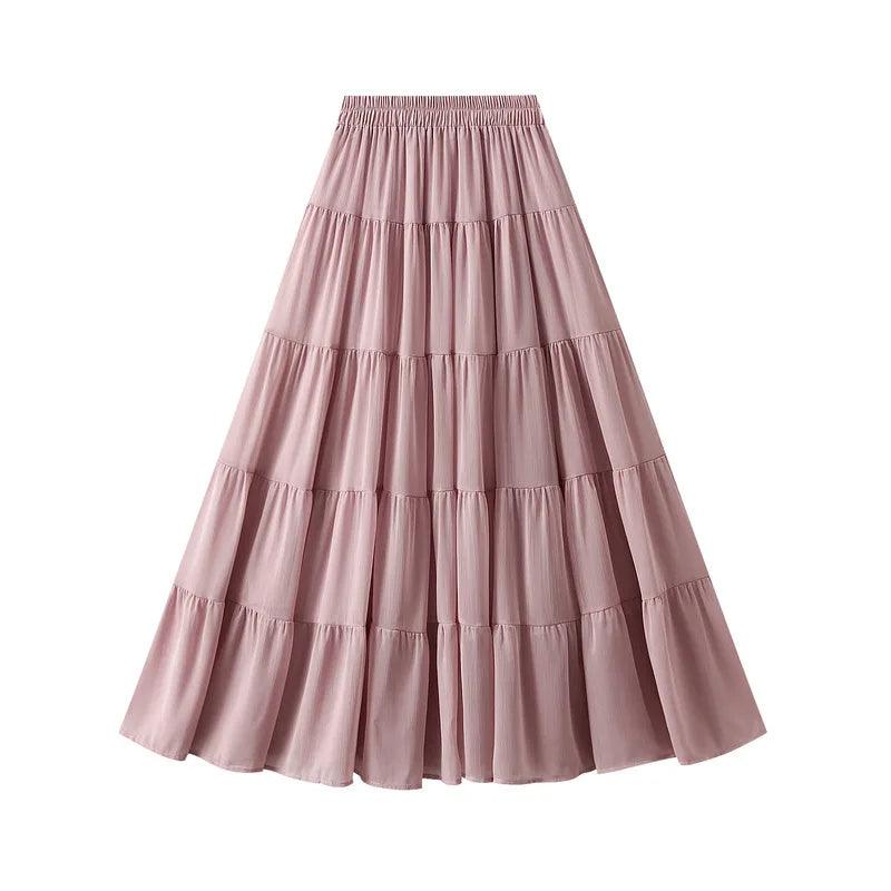 Elegant High Waisted Pleated Skirt