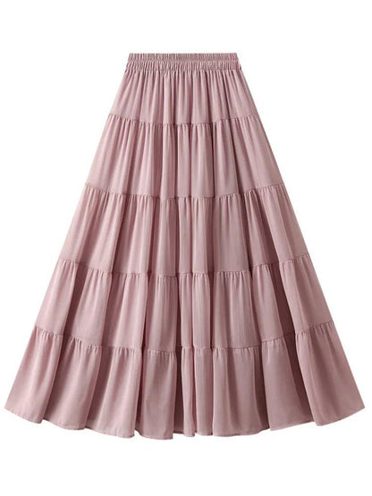 Elegant High Waisted Pleated Skirt