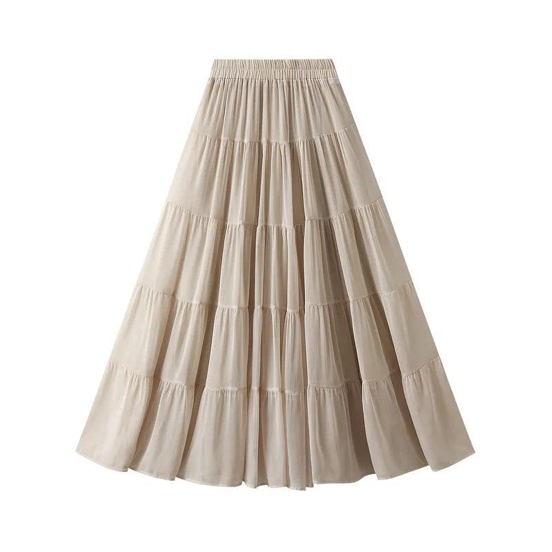 Elegant High Waisted Pleated Skirt