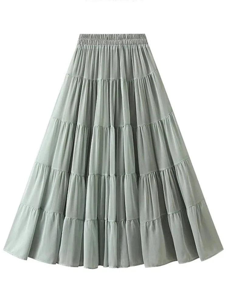 Elegant High Waisted Pleated Skirt