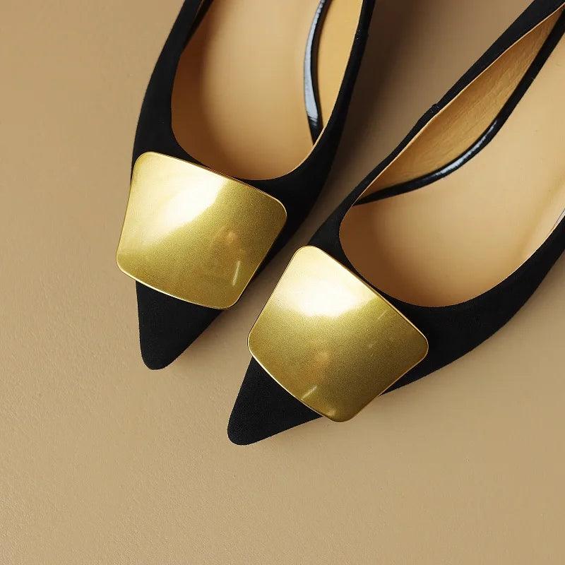 Elegant Leather High Heel Women Pumps