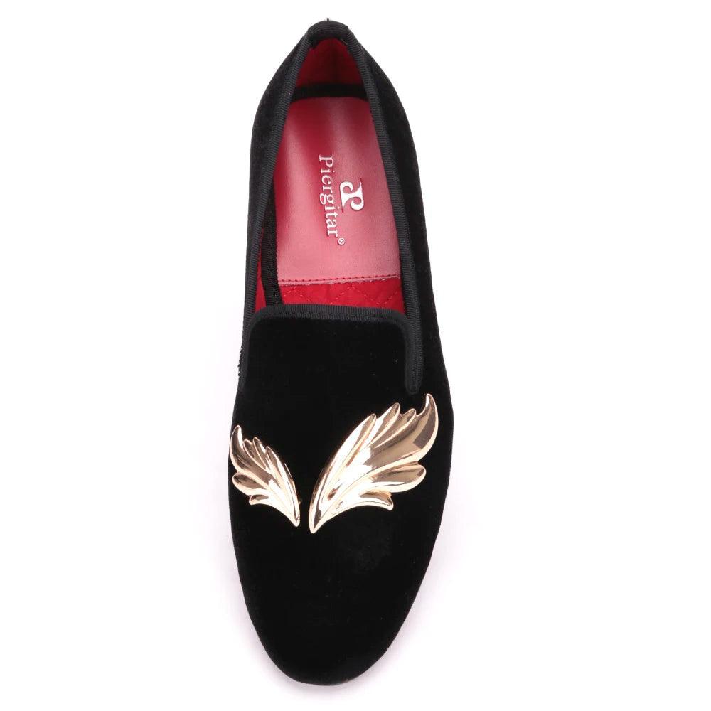 Golden Touch Velvet Loafers for Women