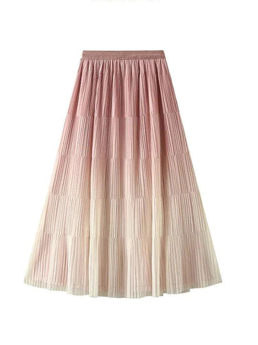 Gradient Color Loose Mid Length Skirt Women