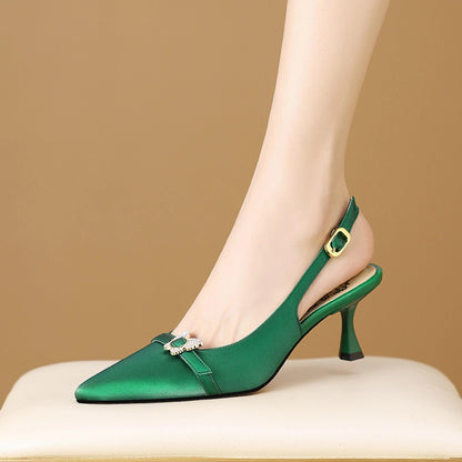 Leather Women Sandals Pointed Toe