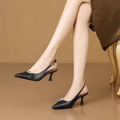 Leather Women Sandals Pointed Toe