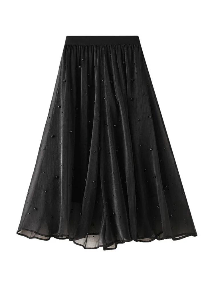 Long Skirt with Ruffle Edge