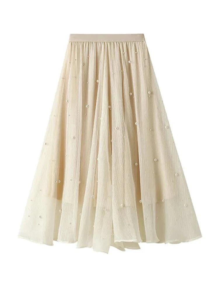 Long Skirt with Ruffle Edge