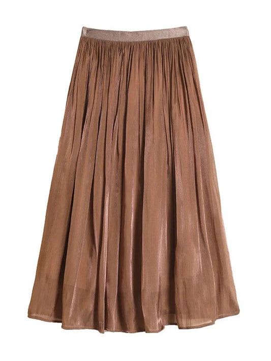 Minimalist Solid Color A-Line Skirt