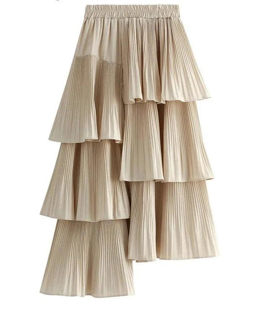 Pleated Skirt Fashion Irregular Ruffled Edges