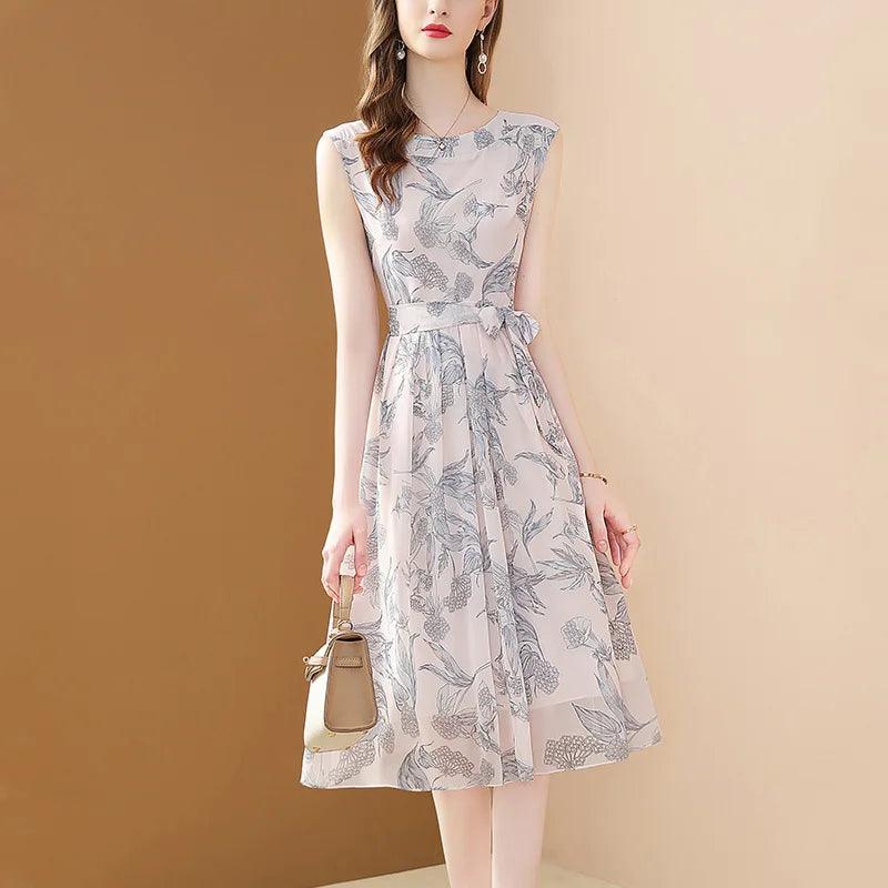 Elegant Sleeveless Chiffon Women’s Dress