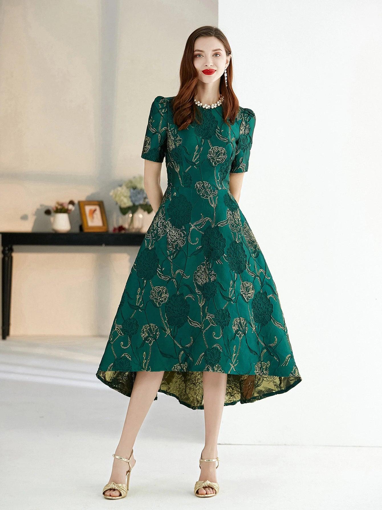 Elegant Boho Floral Long Evening Dress