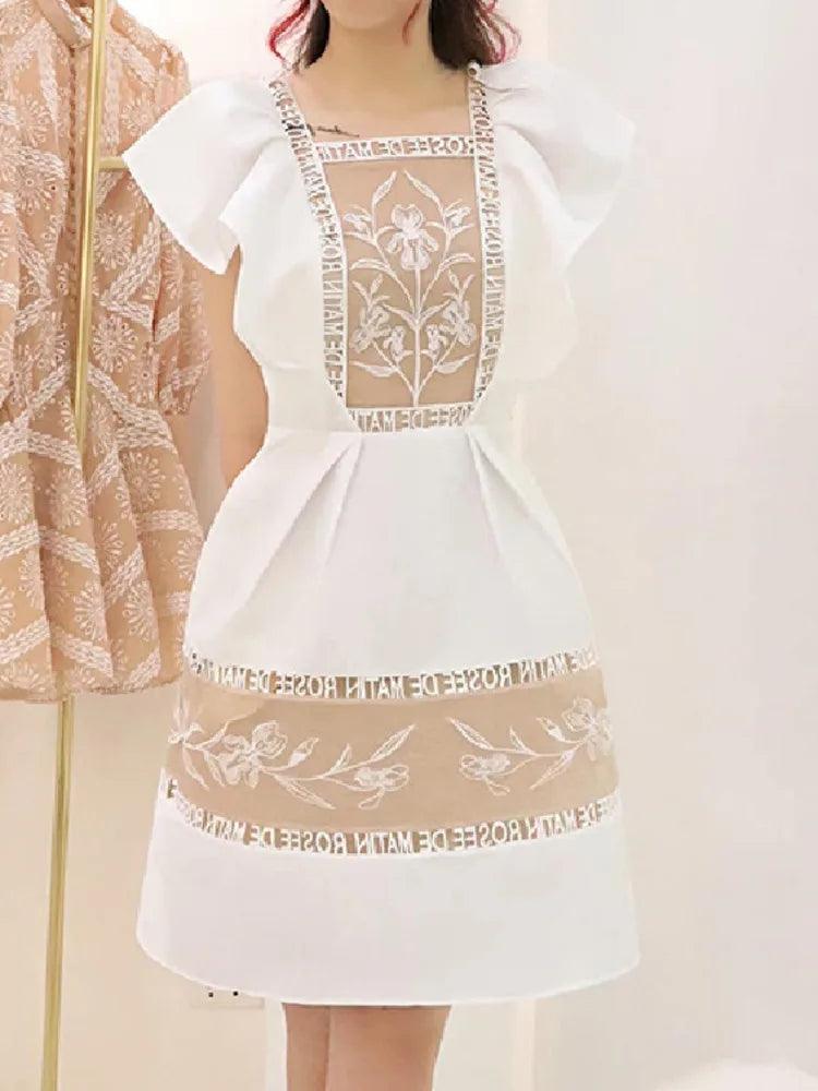 Embroidered Fairy Style A-Line Dress