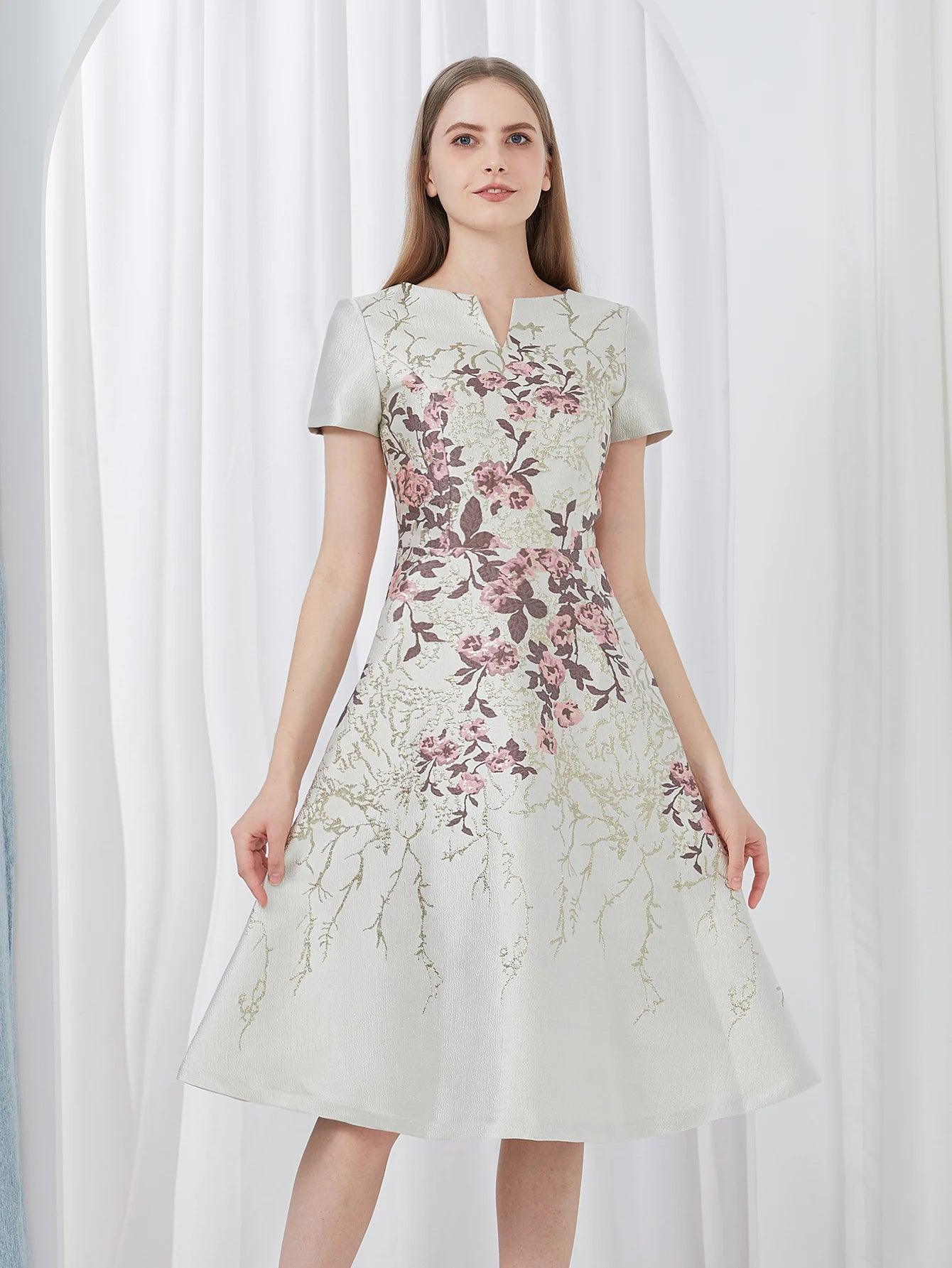 Elegant Luxury Summer Jacquard Party Dress