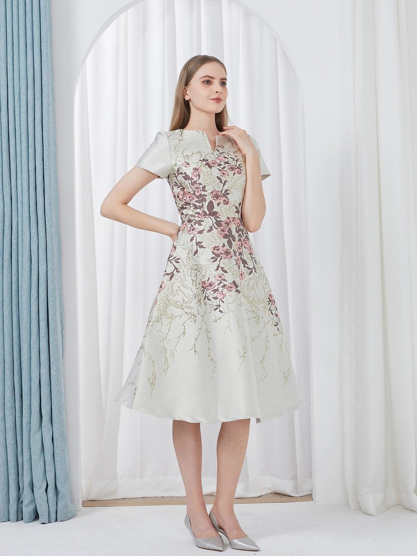 Elegant Luxury Summer Jacquard Party Dress