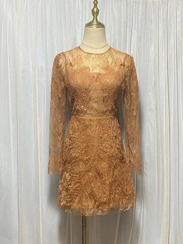 Lace Long Sleeve 3D Petal Dress