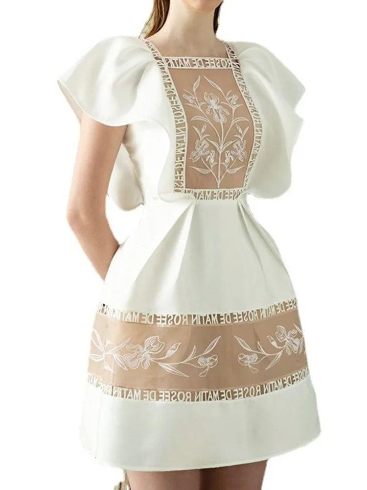 Embroidered Fairy Style A-Line Dress