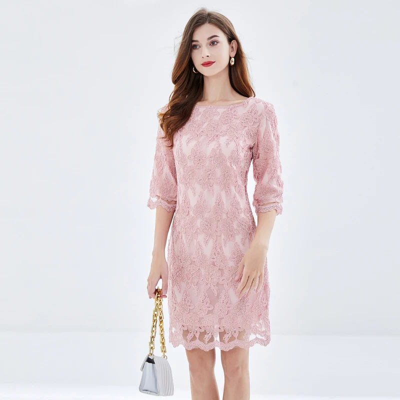 Spring Autumn Casual Embroidery Work Dress