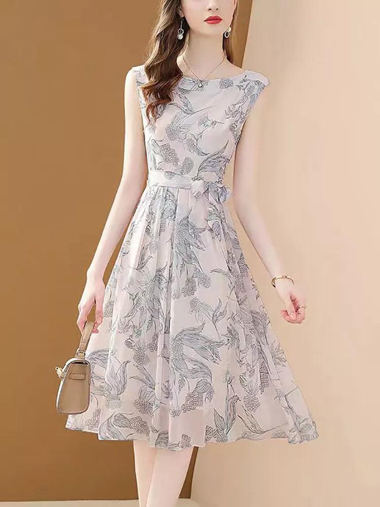 Elegant Sleeveless Chiffon Women’s Dress