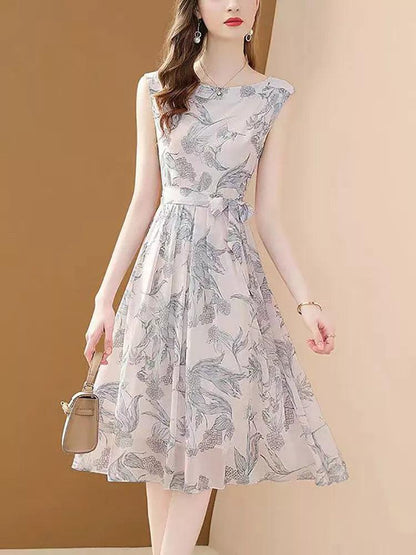 Elegant Sleeveless Chiffon Women’s Dress