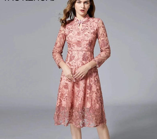 Embroidered Women's Casual Spring Dress