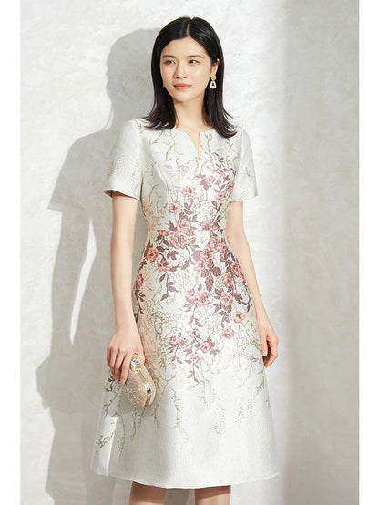 Elegant Luxury Summer Jacquard Party Dress