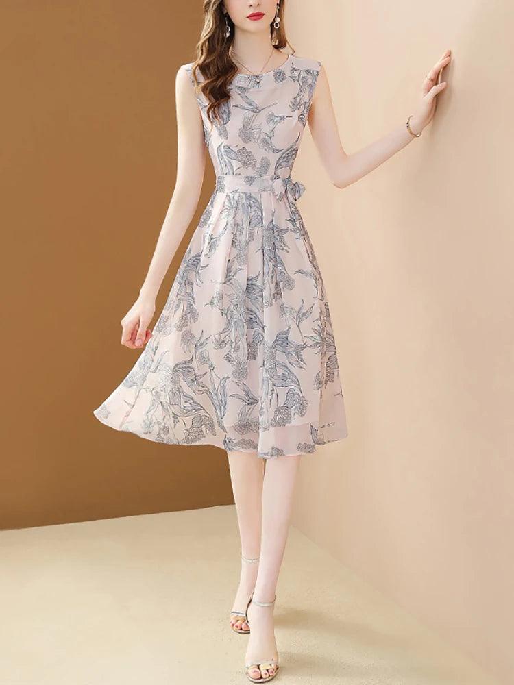 Elegant Sleeveless Chiffon Women’s Dress