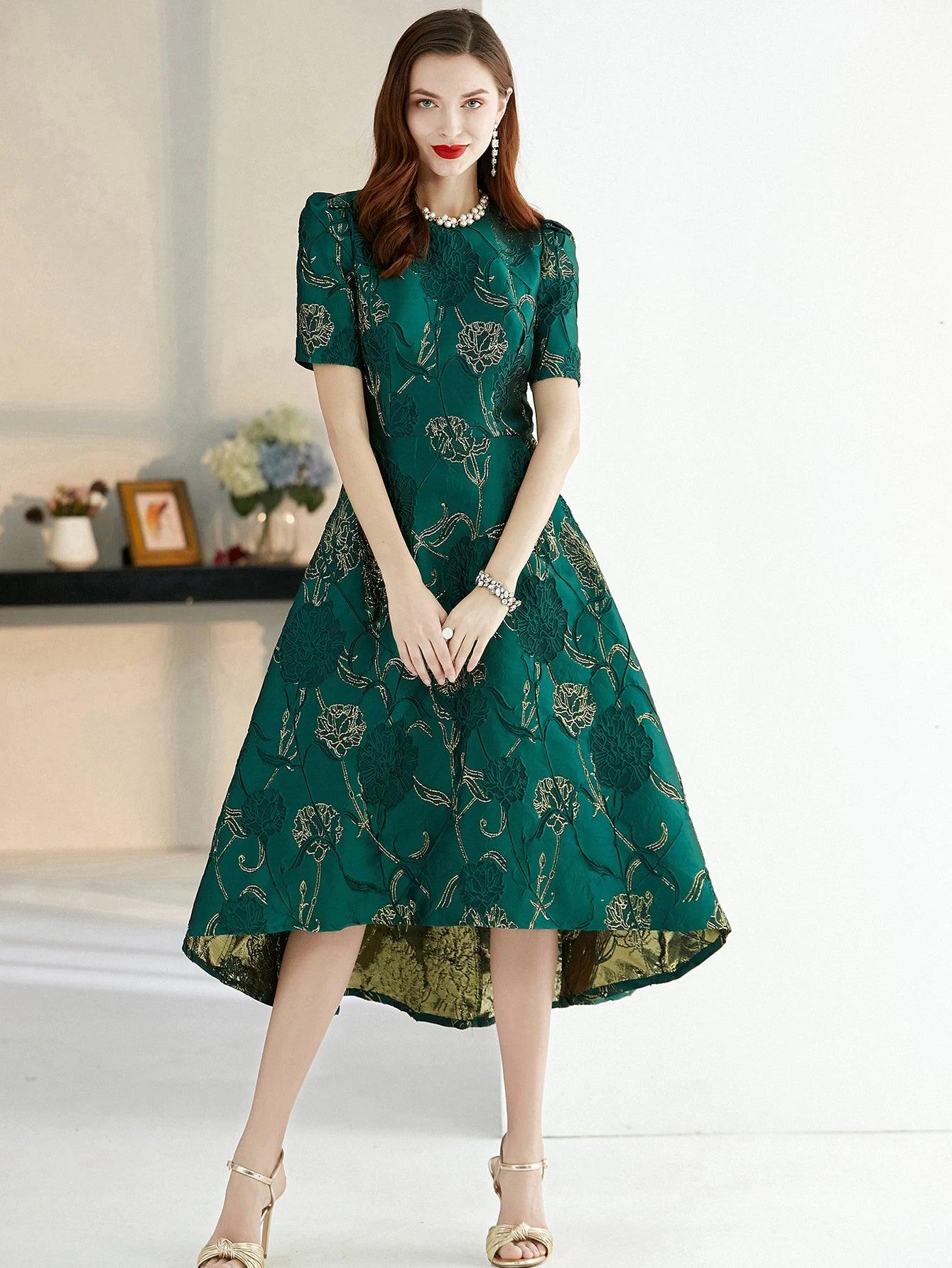 Elegant Boho Floral Long Evening Dress