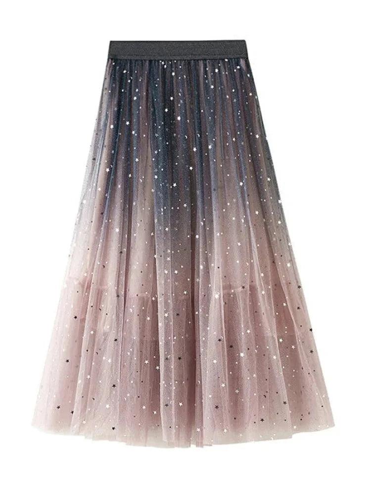 Sequin Skirt Gradient Guocali