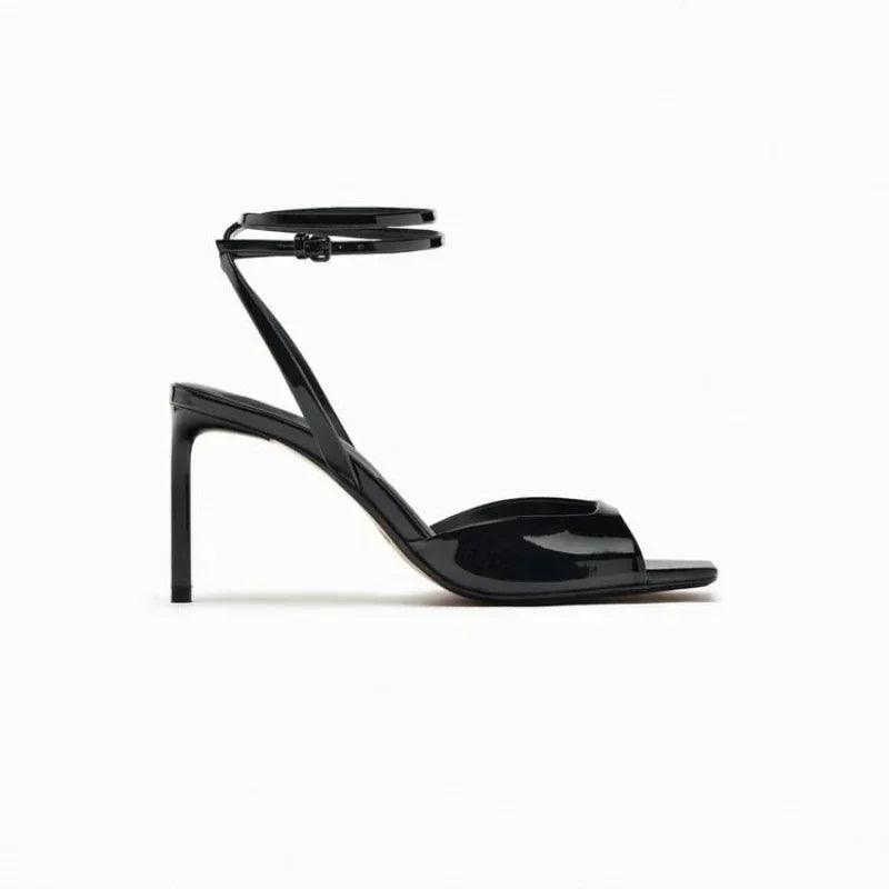 Strappy Sandals High Heels Square Toe