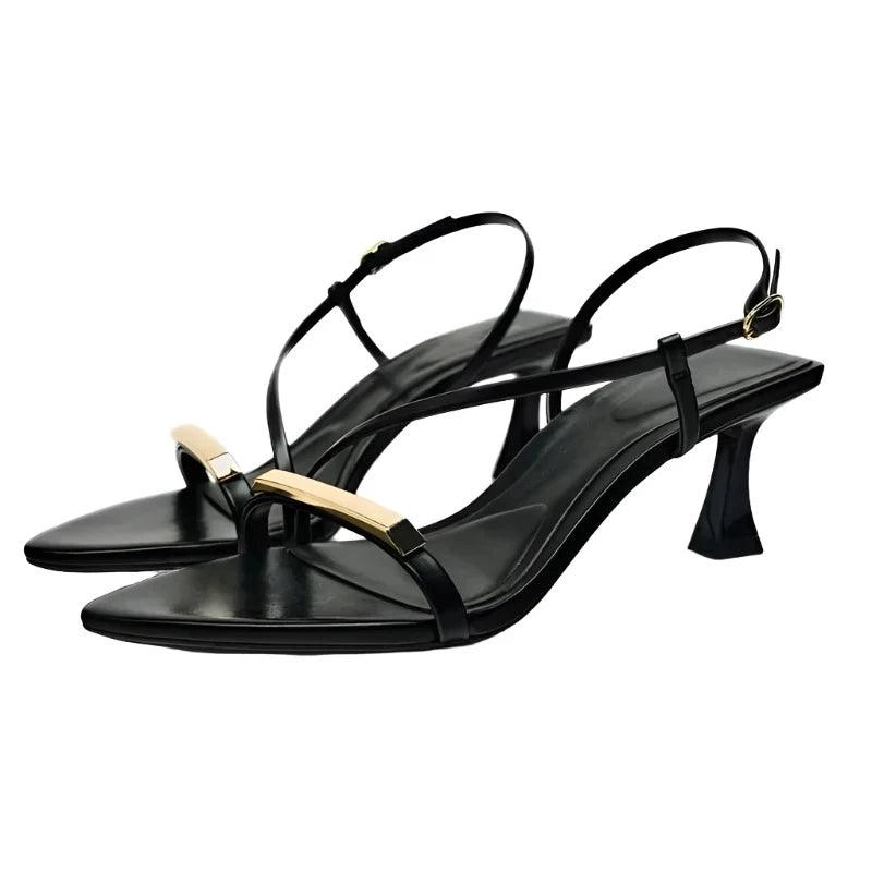 Women Sandals Black High-Heeled Shoe