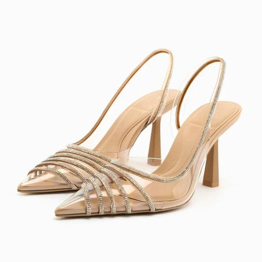 Women Sandals Shiny Rhinestone Heels
