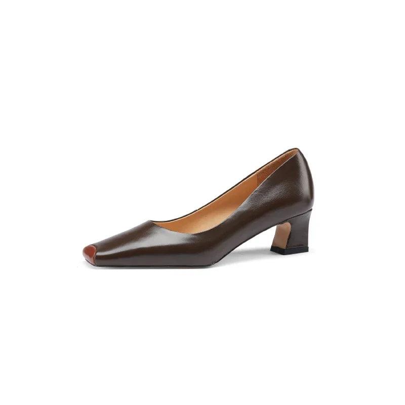 Women’s Leather Square Toe Pumps