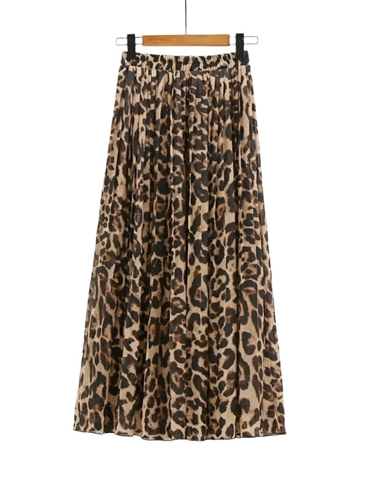 Women's Leopard Print Skirt - Bohemian Elegant Casual