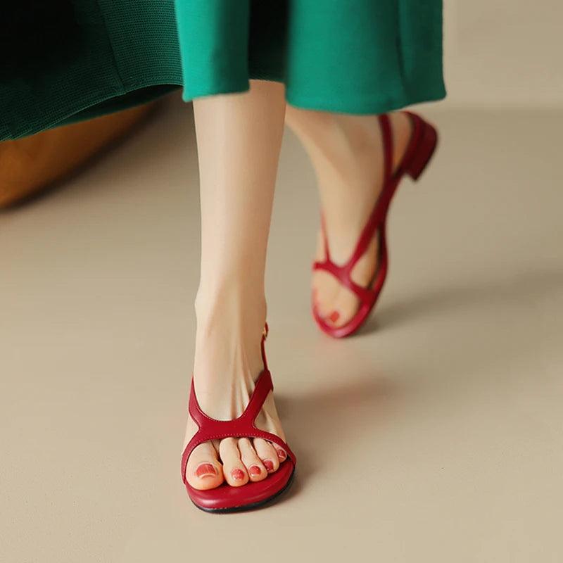 Women’s Low-Heeled Open-Toe Sandals