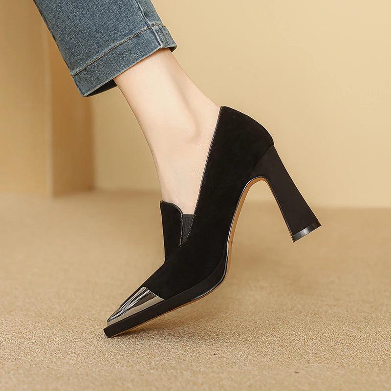 Women’s Suede Leather High Heel Pumps