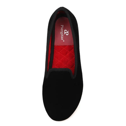 Women's Velvet Loafers Red Insoles