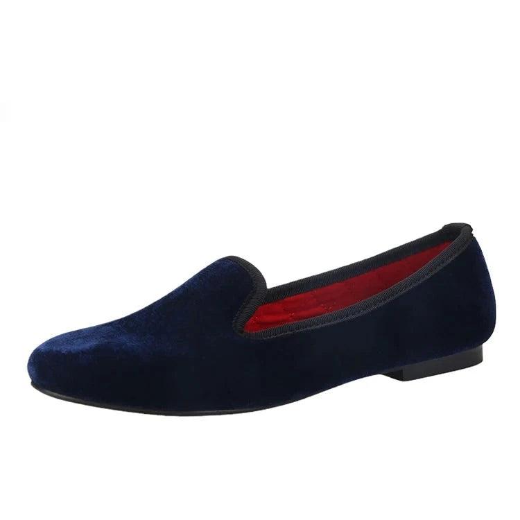 Women's Velvet Loafers Red Insoles