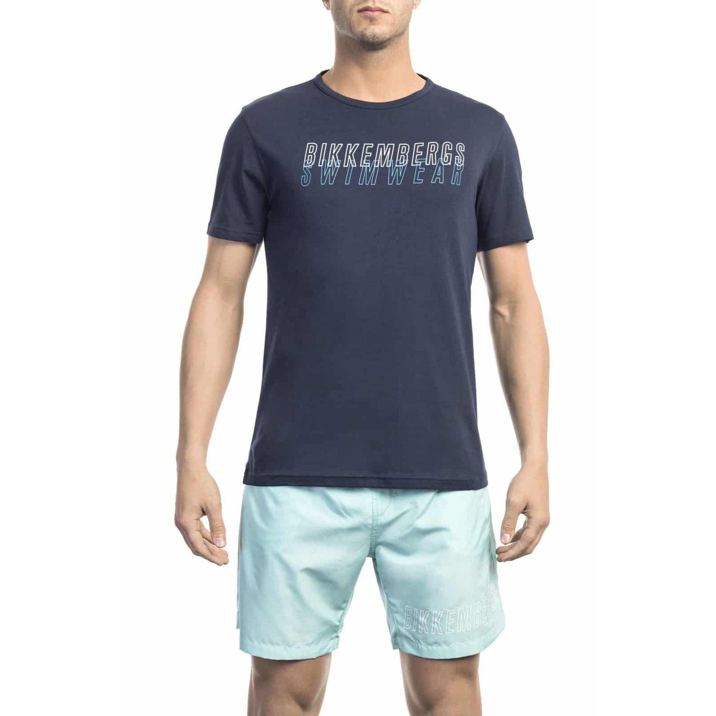 Bikkembergs Beachwear Men T-shirts - Navy Blue Brand T-shirts - T-Shirt - Guocali