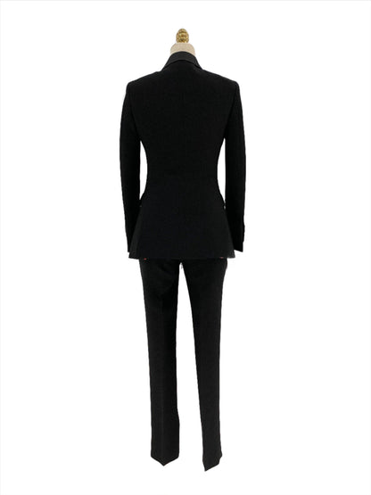 Black High-End Women Pant Suit - Slim Fit - Two Piece Tuxedo Pantsuit - Pantsuit - Guocali