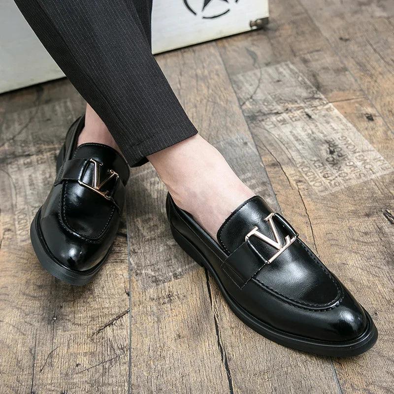 Casual Leather Buckled Men Loafers - - Guocali