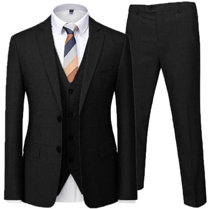 Checked Men Suit - Business Formal Attire - Checked Suit - Guocali