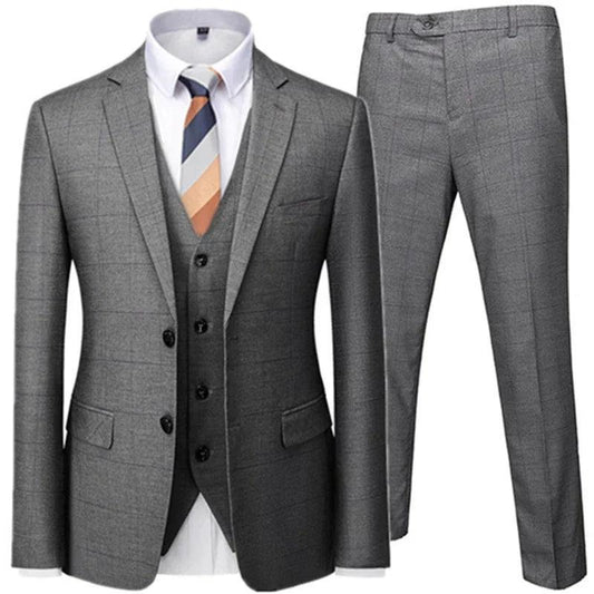 Checked Men Suit - Business Suit - Checked Suit - Guocali