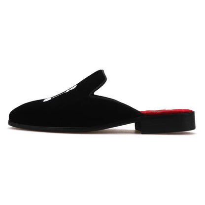 Chess Embroidery Velvet Slip-On Shoes UNISEX - Sandals - Guocali