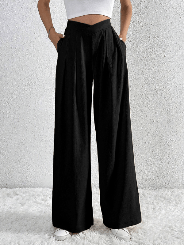 Commuter Style Pleated Wide Leg Pants - Wide Leg Pants - Guocali