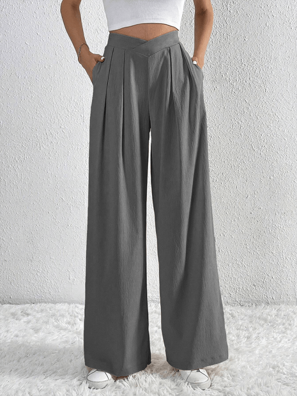 Commuter Style Pleated Wide Leg Pants - Wide Leg Pants - Guocali