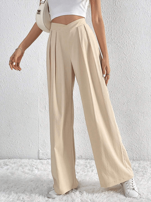 Commuter Style Pleated Wide Leg Pants - Wide Leg Pants - Guocali