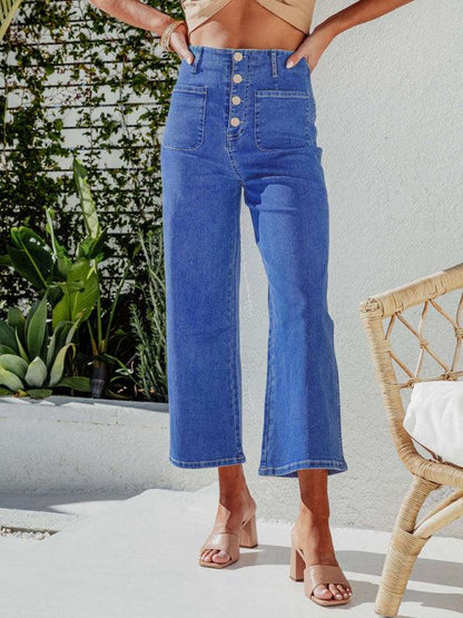 Cropped Wide Leg Jeans - Cropped Wide Leg Jeans - Guocali