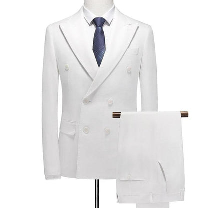 Double-Breasted 3-Piece Men Suit - Groom & Business - Double-Breasted Suit - Guocali