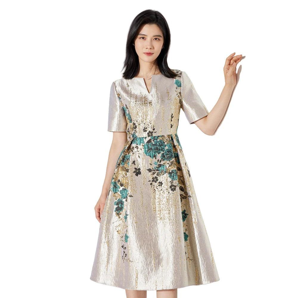 Elegant Floral Women’s Midi Dress - Midi Dress - Guocali