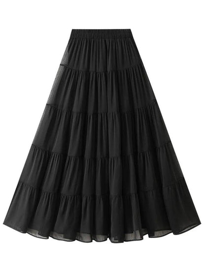 Elegant High Waisted Pleated Skirt - Pleated Skirt - Guocali